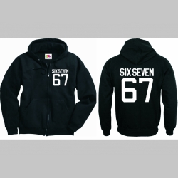 Six Seven 67 stredne hrub&aacute; mikina na zips s kapucou stiahnuteľnou &scaron;n&uacute;rkami